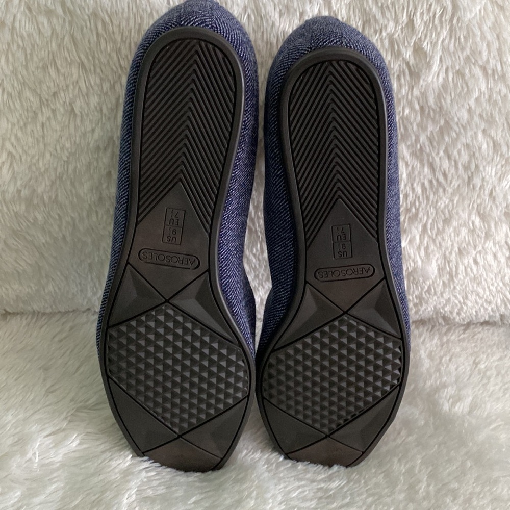 Aerosoles Women's Spearmint Ballet Flat denim with ankle elastic strap. Size 9.5 - Picture 7 of 8